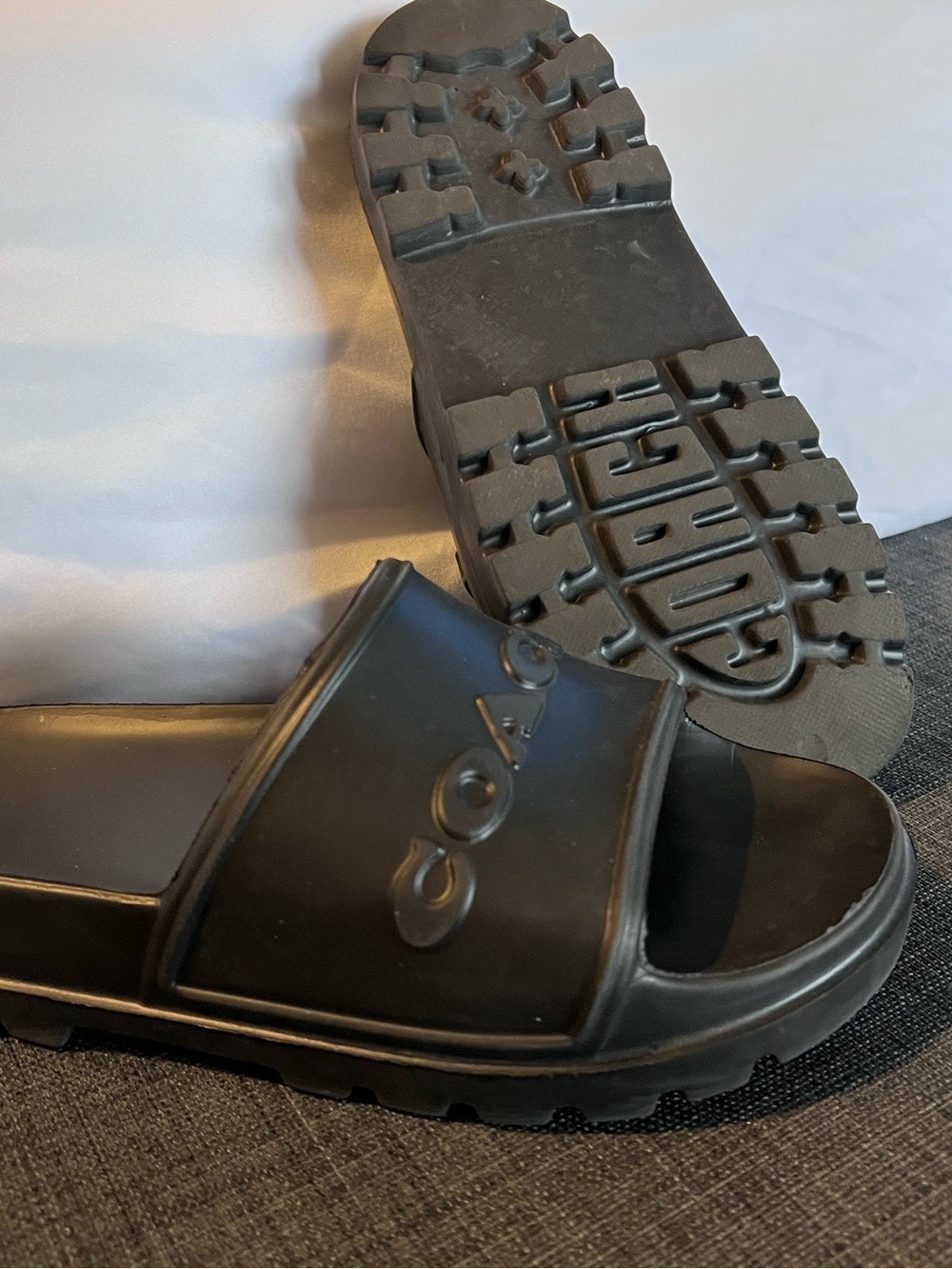 Coach Black womans  Slide Sandals with Rugged Lug Sole